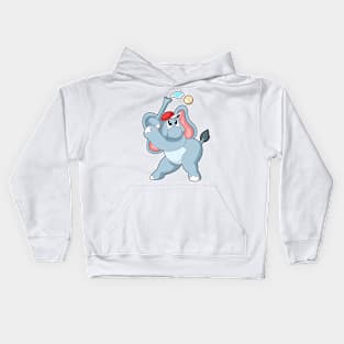 Elephant at Baseball Kids Hoodie